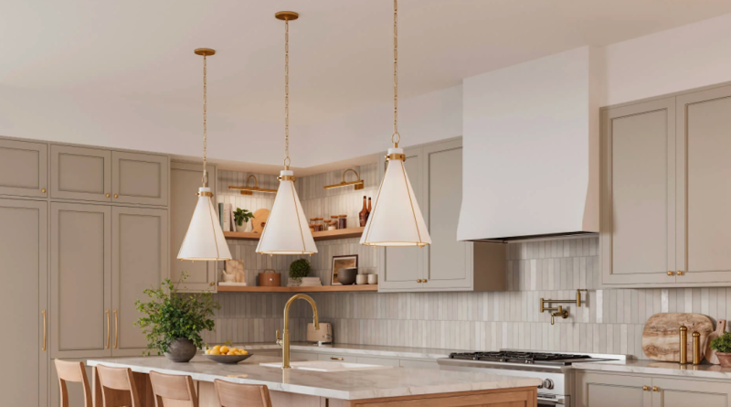 Enhance Your Kitchen Bar with Adjustable Brass Pendant Light