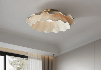 Cozy Bedroom Lighting: Fabric Shade Ceiling Lamp