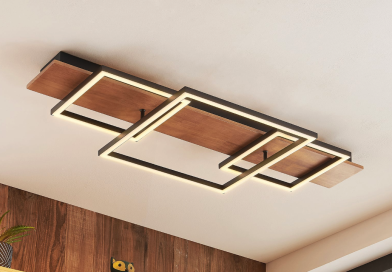 Scandinavian Style: Wood Panel Ceiling Light Home Interior
