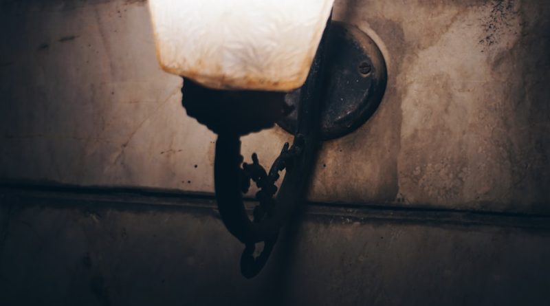 Photo dark academia wall sconce